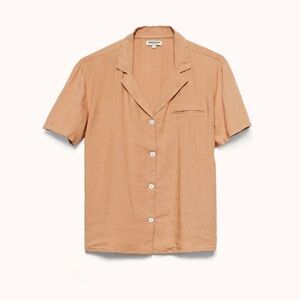 MORROW SOFT GOODS MILA Short Sleeve Linen blend short sleeve shirt M Apricot